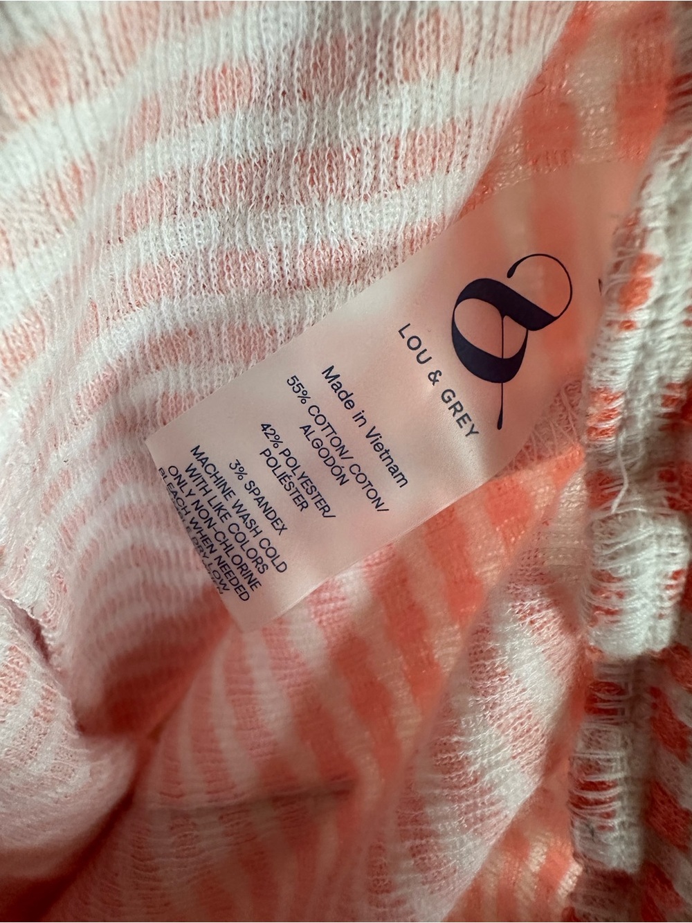 Lou & Grey coral and white Waffle Drawstring Athletic Shorts - Picture 3 of 6